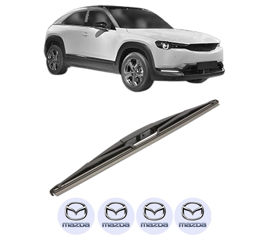 Stergator lamela spate MAZDA MX-30 (DR) din 2020, pentru luneta auto, Valeo Silencio, din cauciuc siliconat rezistent, 4 Stickere Auto MAZDA