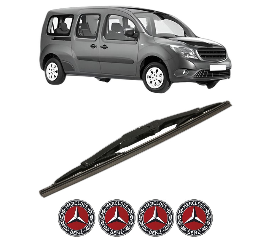 Stergator lamela spate MERCEDES-BENZ CITAN MPV (W415) din 2012 - 2021, pentru luneta auto, Bosch Twin, din cauciuc siliconat rezistent, 4 Stickere Auto MERCEDES-BENZ