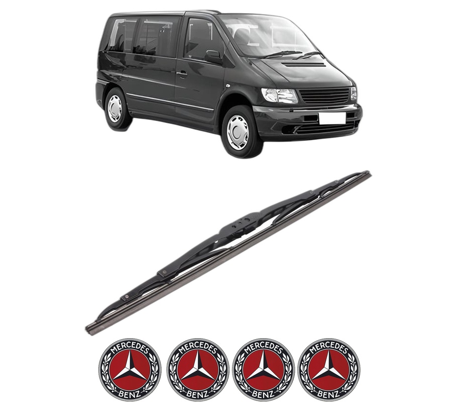 Stergator lamela spate MERCEDES-BENZ V-CLASS (638/2) din 1996 - 2003, pentru luneta auto, Bosch Twin, din cauciuc siliconat rezistent, 4 Stickere Auto MERCEDES-BENZ