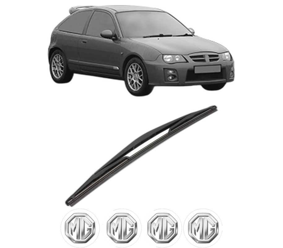 Stergator lamela spate MG ZR din 2001 - 2005, pentru luneta auto, Valeo Silencio, din cauciuc siliconat rezistent, 4 Stickere Auto MG
