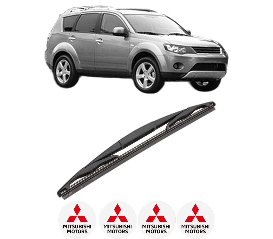 Stergator lamela spate MITSUBISHI OUTLANDER II (CW_W) din 2006 - 2012, pentru luneta auto, Valeo Silencio, din cauciuc siliconat rezistent, 4 Stickere Auto MITSUBISHI