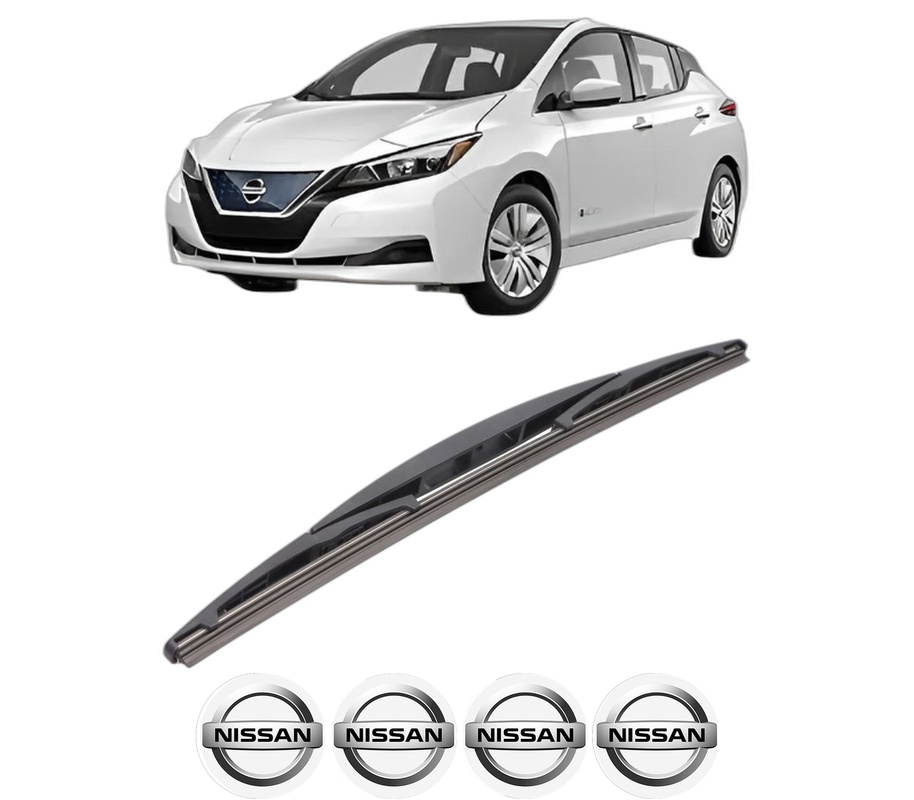 Stergator lamela spate NISSAN LEAF (ZE1) din 2017, pentru luneta auto, Bosch Twin, din cauciuc siliconat rezistent, 4 Stickere Auto NISSAN