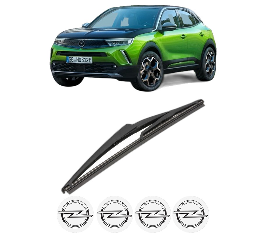 Stergator lamela spate OPEL MOKKA din 2012 - 2019, pentru luneta auto, Valeo Silencio, din cauciuc siliconat rezistent, 4 Stickere Auto OPEL