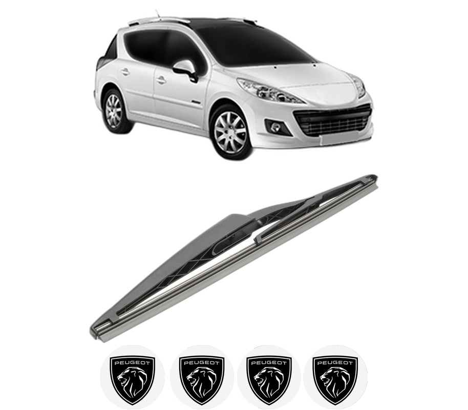 Stergator lamela spate PEUGEOT 207 SW Estate Van (WK_) din 2007 - 2012, pentru luneta auto, Bosch Twin, din cauciuc siliconat rezistent, 4 Stickere Auto PEUGEOT