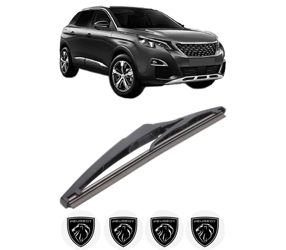 Stergator lamela spate PEUGEOT 3008 Van (MR_, MC_, MJ_) din 2016, pentru luneta auto, Bosch Twin, din cauciuc siliconat rezistent, 4 Stickere Auto PEUGEOT