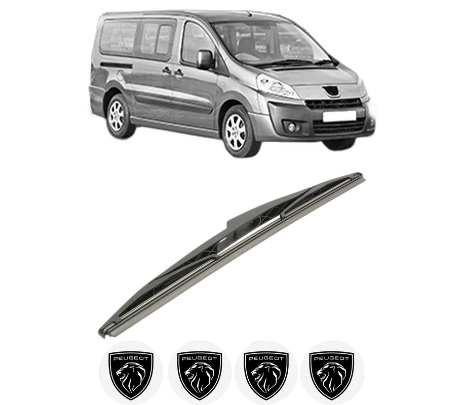 Stergator lamela spate PEUGEOT EXPERT TEPEE (VF3X_) din 2007 - 2016, pentru luneta auto, Bosch Twin, din cauciuc siliconat rezistent, 4 Stickere Auto PEUGEOT