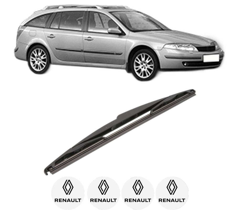 Stergator lamela spate RENAULT LAGUNA II Grandtour (KG0/1_) din 2001 - 2007, pentru luneta auto, Valeo Silencio, din cauciuc siliconat rezistent, 4 Stickere Auto RENAULT