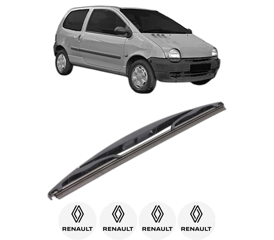 Stergator lamela spate RENAULT TWINGO I Hatchback Van (S06_) din 1997 - 2012, pentru luneta auto, Bosch Twin, din cauciuc siliconat rezistent, 4 Stickere Auto RENAULT