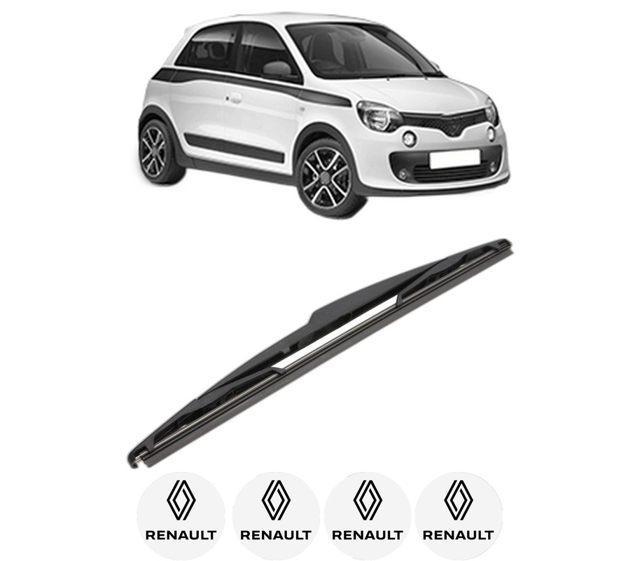 Stergator lamela spate RENAULT TWINGO III (BCM_, BCA_) din 2014, pentru luneta auto, Valeo Silencio, din cauciuc siliconat rezistent, 4 Stickere Auto RENAULT