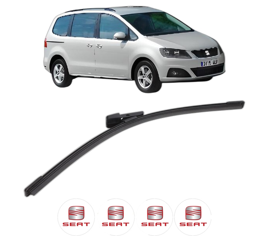Stergator lamela spate SEAT ALHAMBRA (710, 711) din 2010 - 2022, pentru luneta auto, Bosch Aerotwin, din cauciuc siliconat rezistent, 4 Stickere Auto SEAT