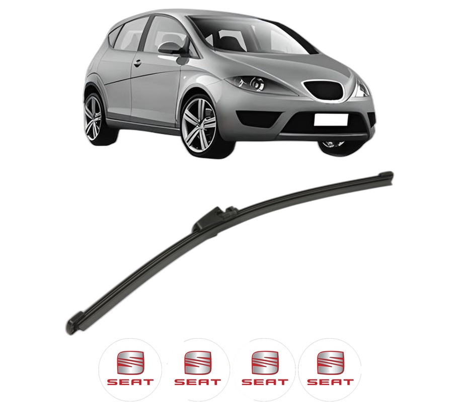Stergator lamela spate SEAT ALTEA (5P1) din 2004 - 2015, pentru luneta auto, Valeo Silencio Xtrm, din cauciuc siliconat rezistent, 4 Stickere Auto SEAT