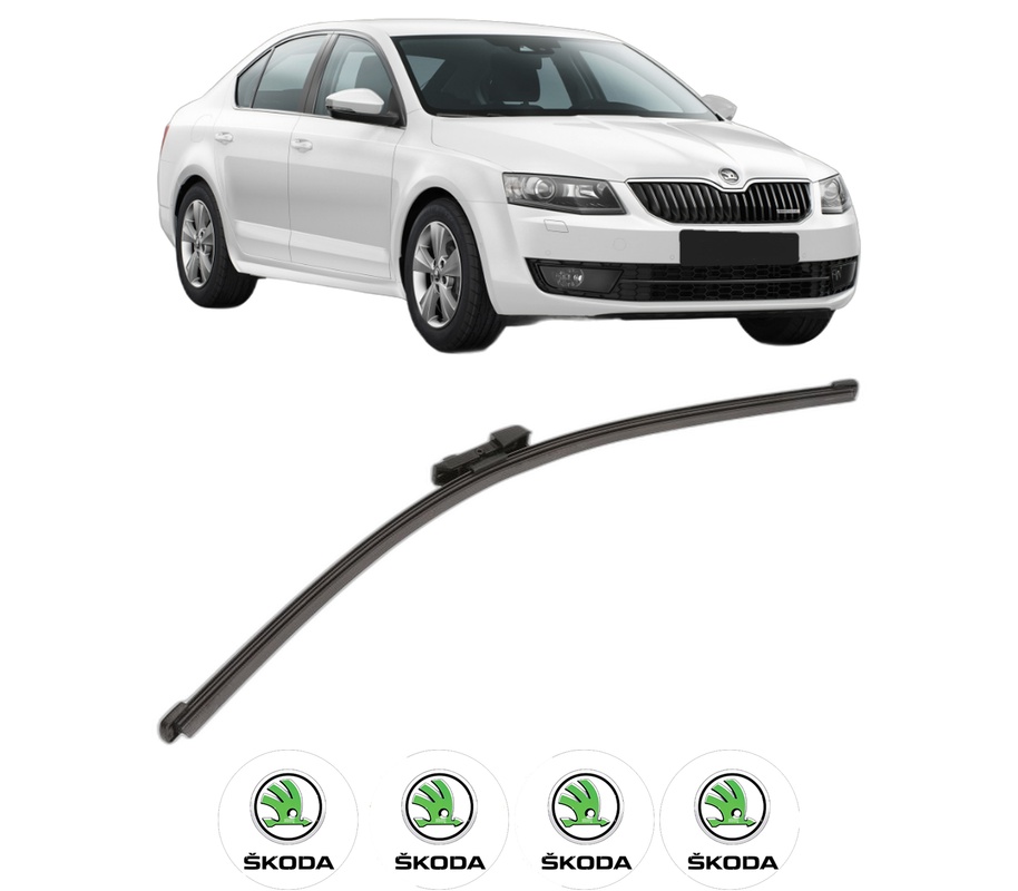 Stergator lamela spate SKODA OCTAVIA III (5E3, NL3, NR3) din 2012 - 2020, pentru luneta auto, Valeo Silencio Xtrm, din cauciuc siliconat rezistent, 4 Stickere Auto SKODA