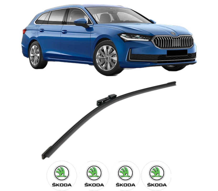 Stergator lamela spate SKODA SUPERB IV (NZ3) din 2023, pentru luneta auto, Bosch Aerotwin, din cauciuc siliconat rezistent, 4 Stickere Auto SKODA