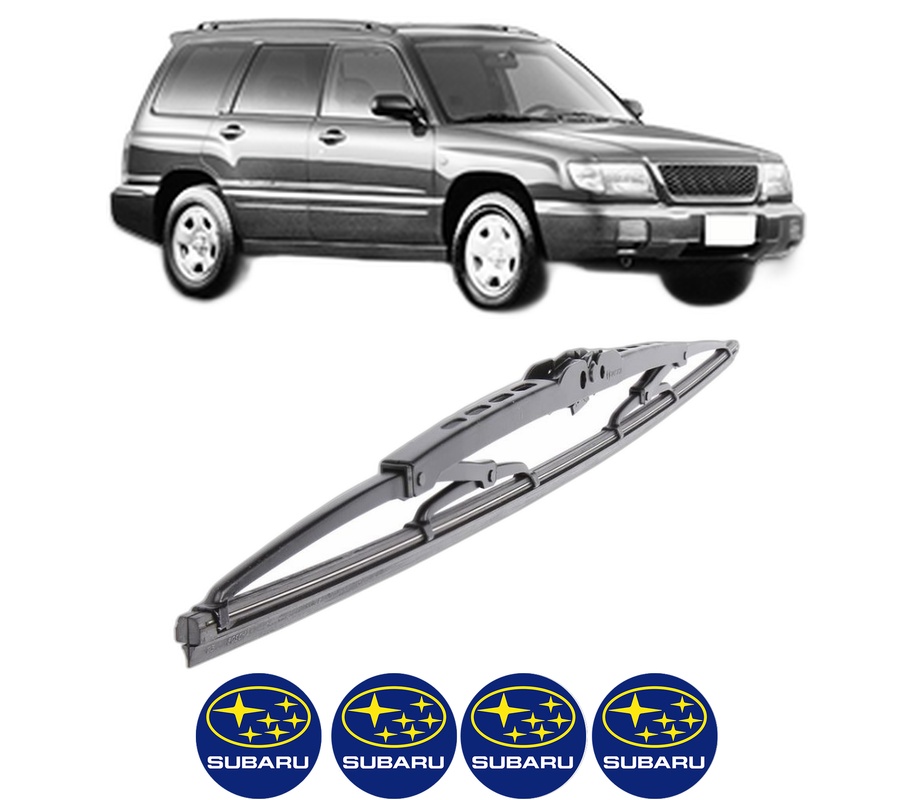 Stergator lamela spate SUBARU FORESTER (SF_) din 1997 - 2002, pentru luneta auto, Bosch Twin, din cauciuc siliconat rezistent, 4 Stickere Auto SUBARU