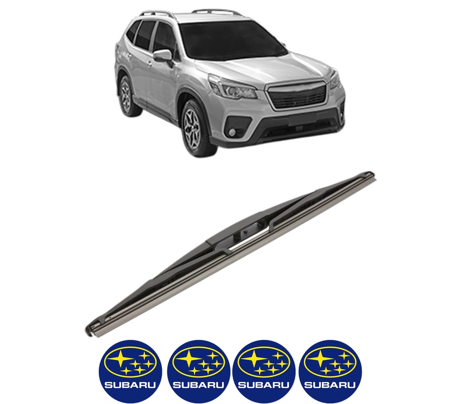 Stergator lamela spate SUBARU FORESTER (SK_) din 2018, pentru luneta auto, Valeo Silencio, din cauciuc siliconat rezistent, 4 Stickere Auto SUBARU