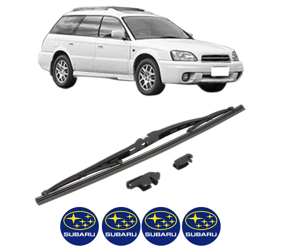 Stergator lamela spate SUBARU LEGACY III Estate (BH) din 1998 - 2003, pentru luneta auto, Valeo Silencio, din cauciuc siliconat rezistent, 4 Stickere Auto SUBARU