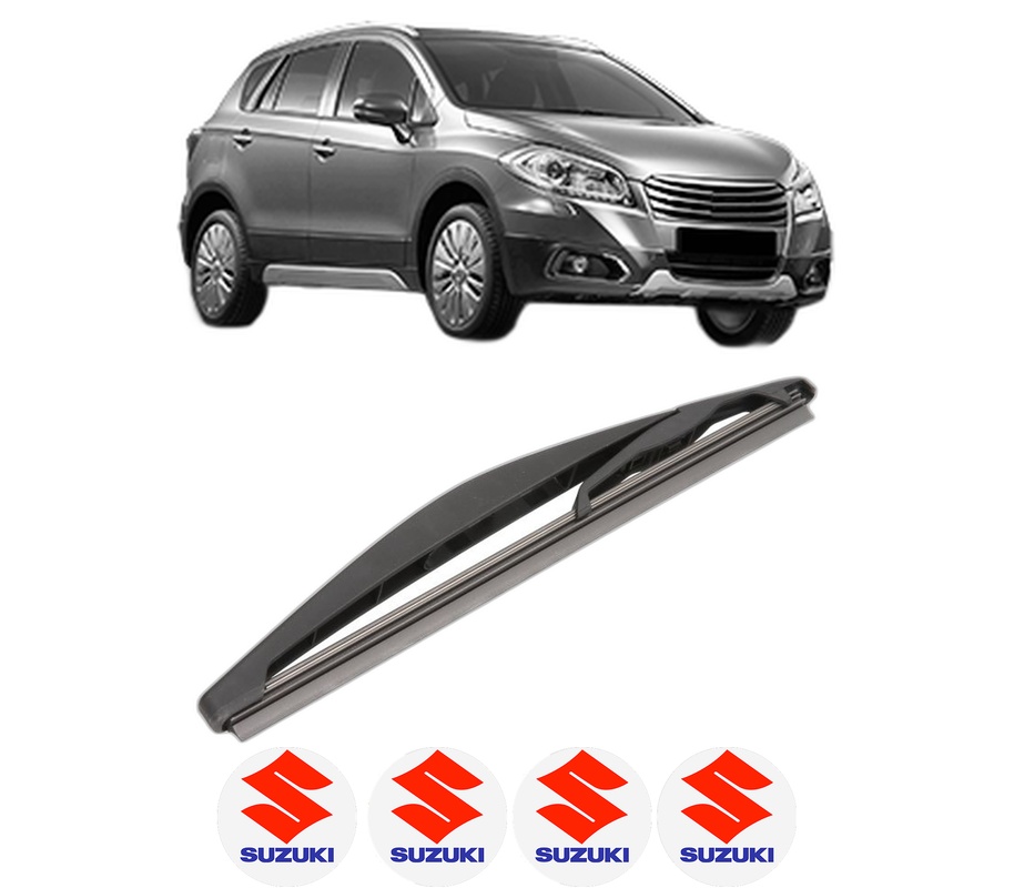 Stergator lamela spate SUZUKI SX4 S-CROSS (JY) din 2013 - 2022, pentru luneta auto, Valeo Silencio, din cauciuc siliconat rezistent, 4 Stickere Auto SUZUKI