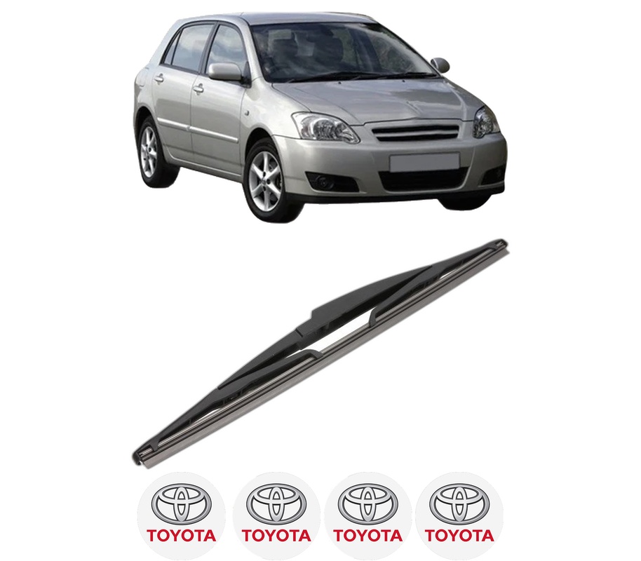 Stergator lamela spate TOYOTA COROLLA (_E12_) din 2001 - 2007, pentru luneta auto, Valeo Silencio, din cauciuc siliconat rezistent, 4 Stickere Auto TOYOTA