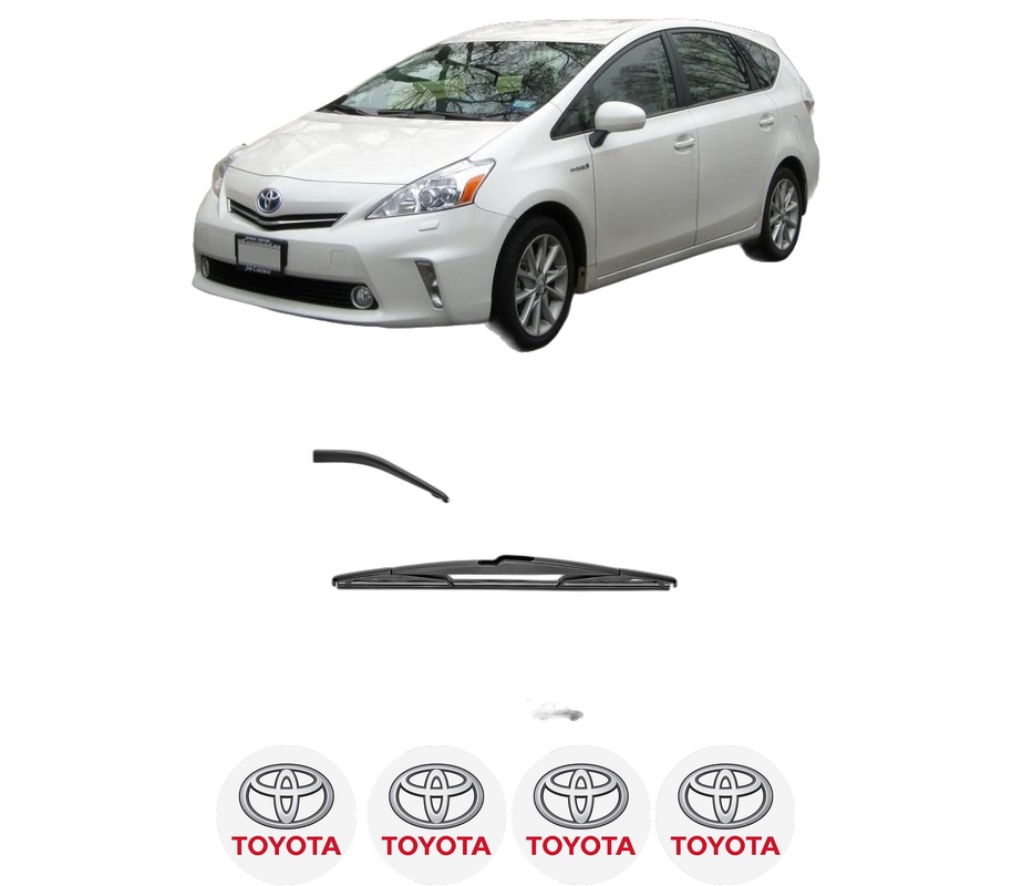Stergator lamela spate TOYOTA PRIUS PLUS (_W4_) din 2011, pentru luneta auto, Valeo Silencio, din cauciuc siliconat rezistent, 4 Stickere Auto TOYOTA
