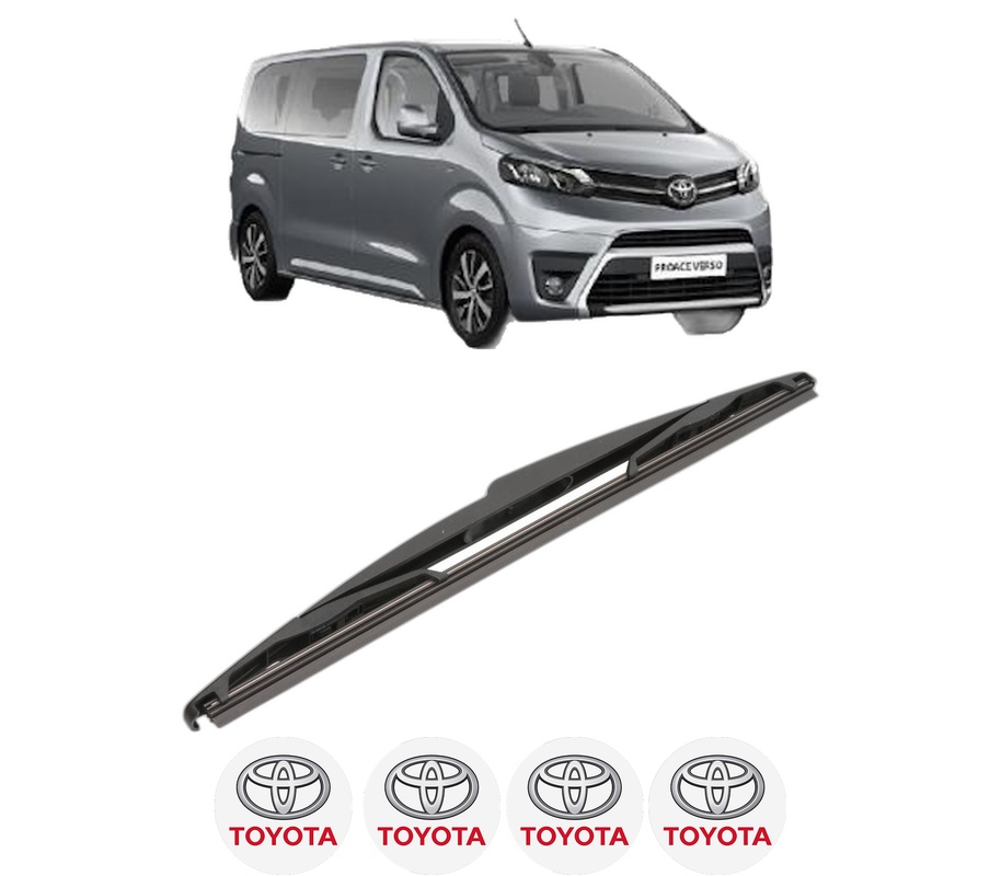 Stergator lamela spate TOYOTA PROACE VERSO Bus (MPY_) din 2016 - 2023, pentru luneta auto, Valeo Silencio, din cauciuc siliconat rezistent, 4 Stickere Auto TOYOTA