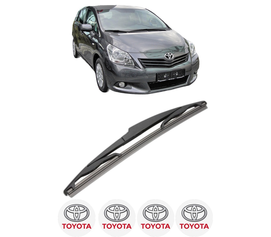 Stergator lamela spate TOYOTA VERSO VAN (_R2_) din 2009 - 2018, pentru luneta auto, Valeo Silencio, din cauciuc siliconat rezistent, 4 Stickere Auto TOYOTA