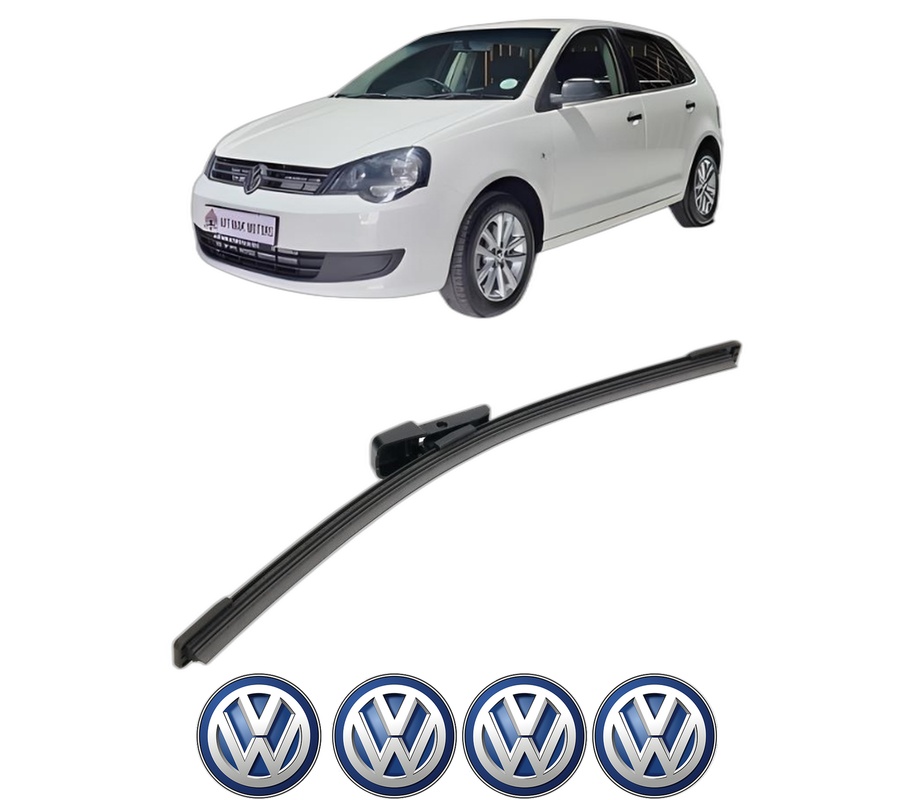 Stergator lamela spate Volkswagen POLO VIVO Hatchback (6S1, 6S3) din 2010 - 2019, pentru luneta auto, Bosch Aerotwin, din cauciuc siliconat rezistent, 4 Stickere Auto VW