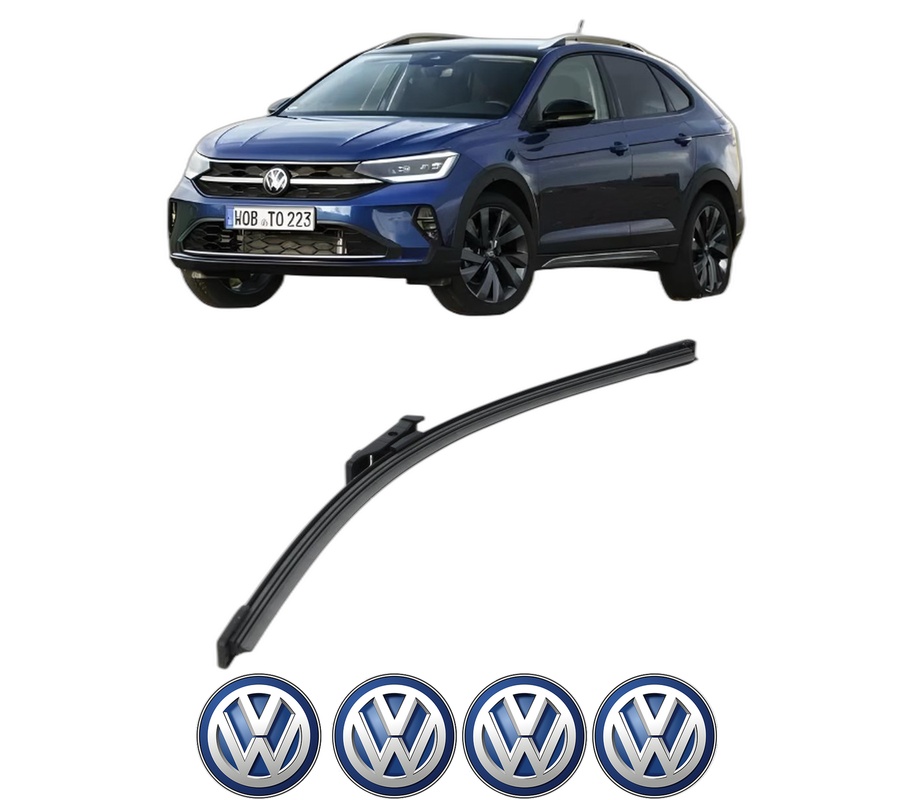 Stergator lamela spate Volkswagen TAIGO (CS1) din 2021 - 2024, pentru luneta auto, Bosch Aerotwin, din cauciuc siliconat rezistent, 4 Stickere Auto VW