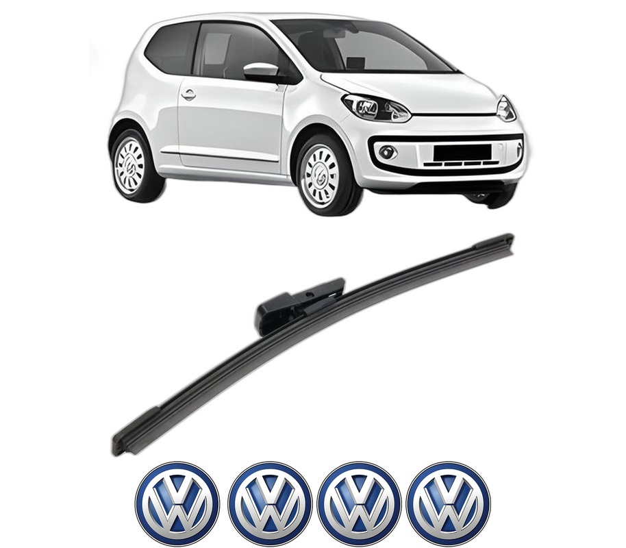Stergator lamela spate Volkswagen UP! (121, 122, BL1, BL2, BL3, 123) din 2011 - 2023, pentru luneta auto, Bosch Aerotwin, din cauciuc siliconat rezistent, 4 Stickere Auto VW