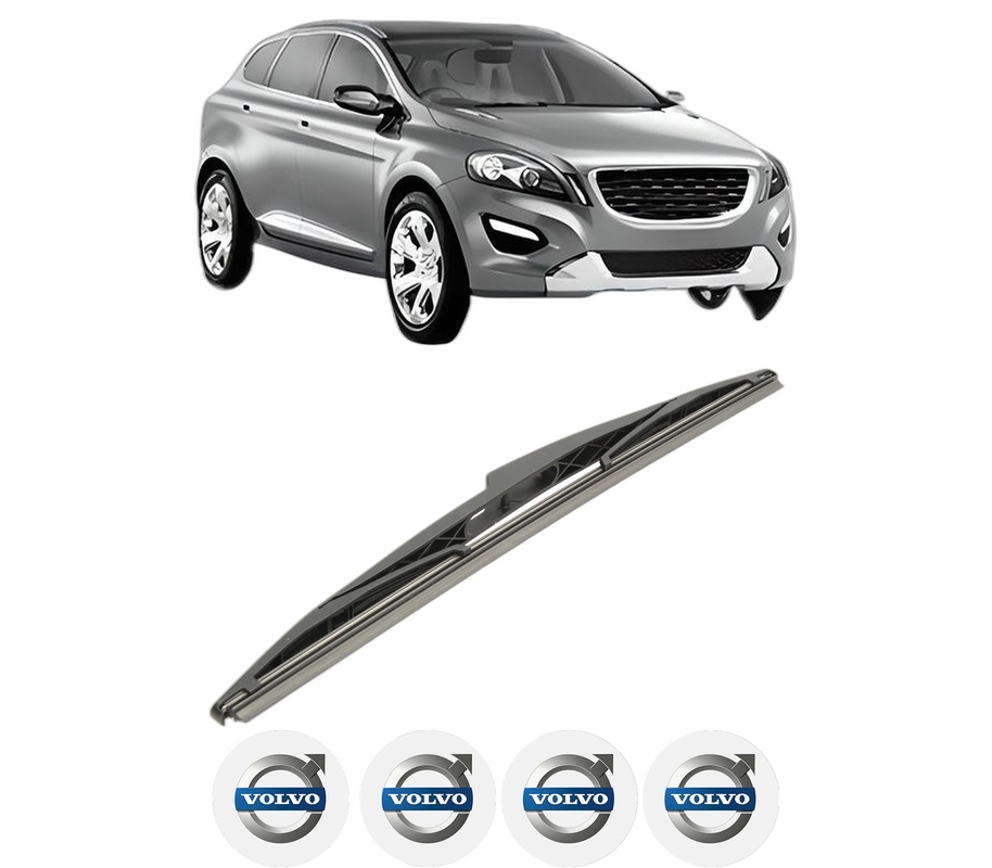 Stergator lamela spate VOLVO XC60 I VAN (156) din 2013 - 2017, pentru luneta auto, Bosch Twin, din cauciuc siliconat rezistent, 4 Stickere Auto VOLVO