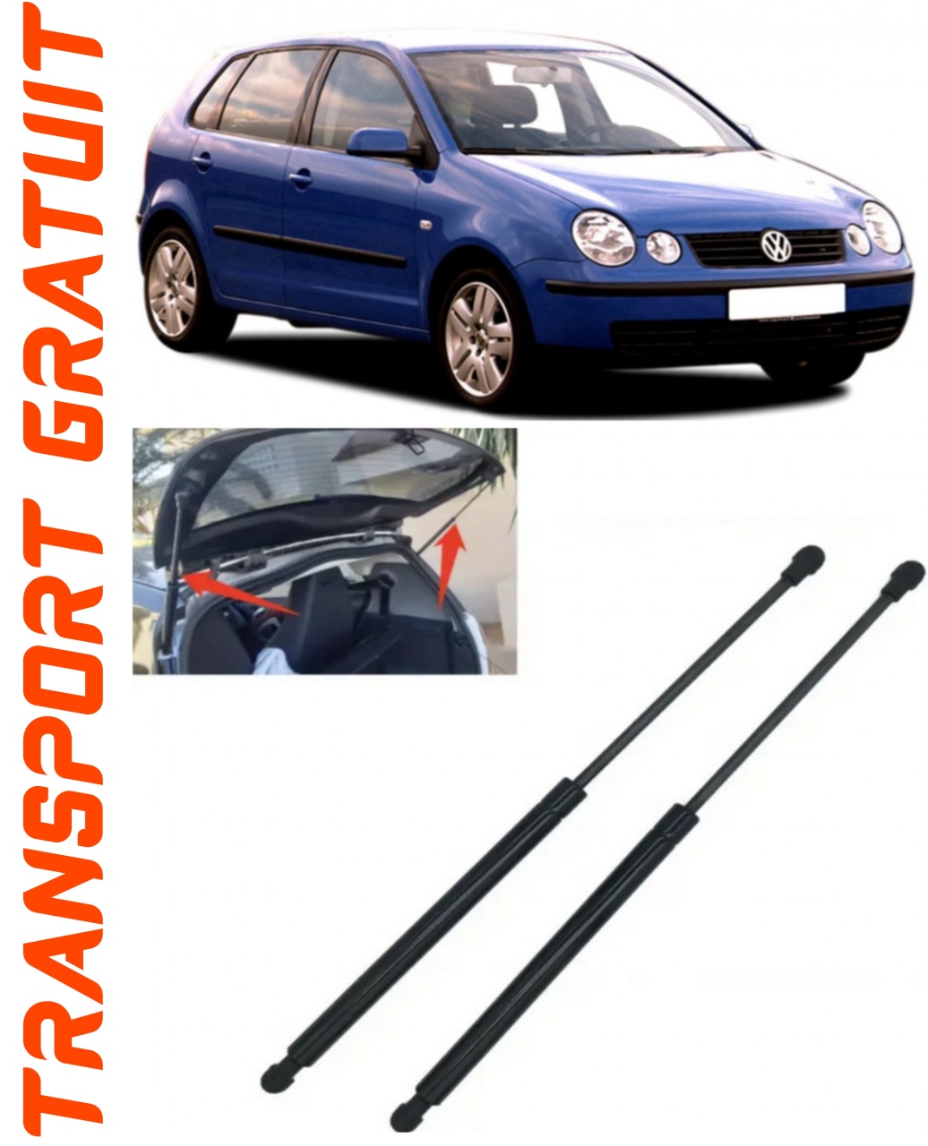 Set 2 amortizoare Haion portbagaj pentru masina VOLKSWAGEN Polo
