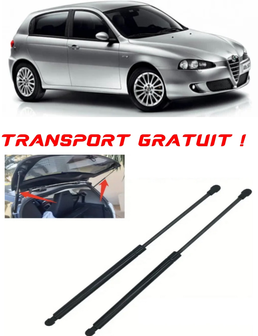 Set 2 amortizoare Haion portbagaj pentru masina Alfa Romeo 147 (937_)