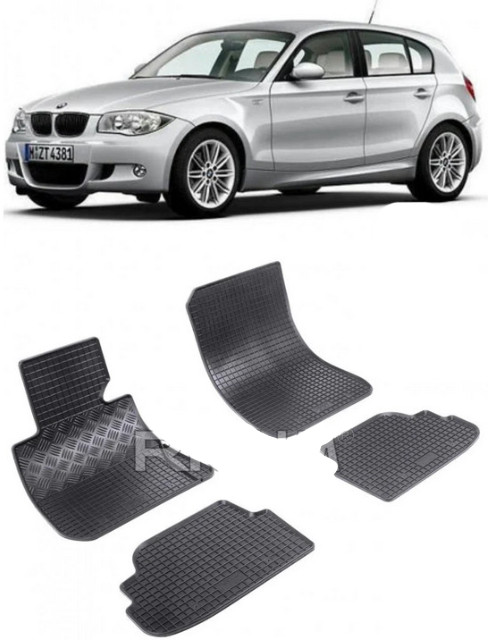 Set 4 covorase Bmw Seria 1 3-Usi 2007-2013, din cauciuc 100%, compatibile cu autoturismul BMW Seria 1