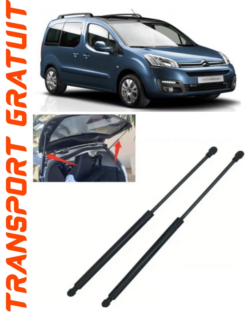 Set 2 amortizoare Haion portbagaj pentru masina Citroen Berlingo MPV