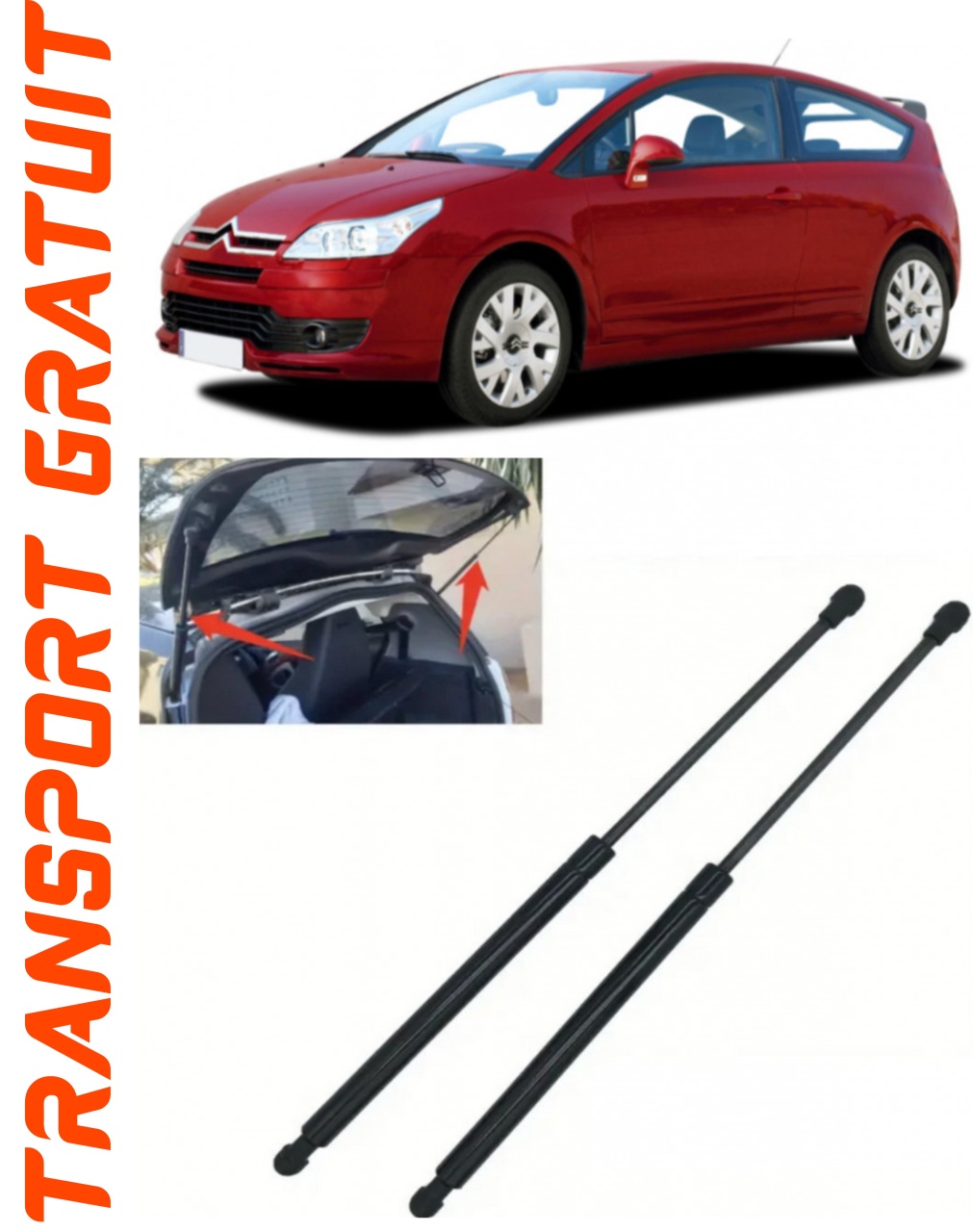 Set 2 amortizoare Haion portbagaj pentru masina Citroen C4 Coupe