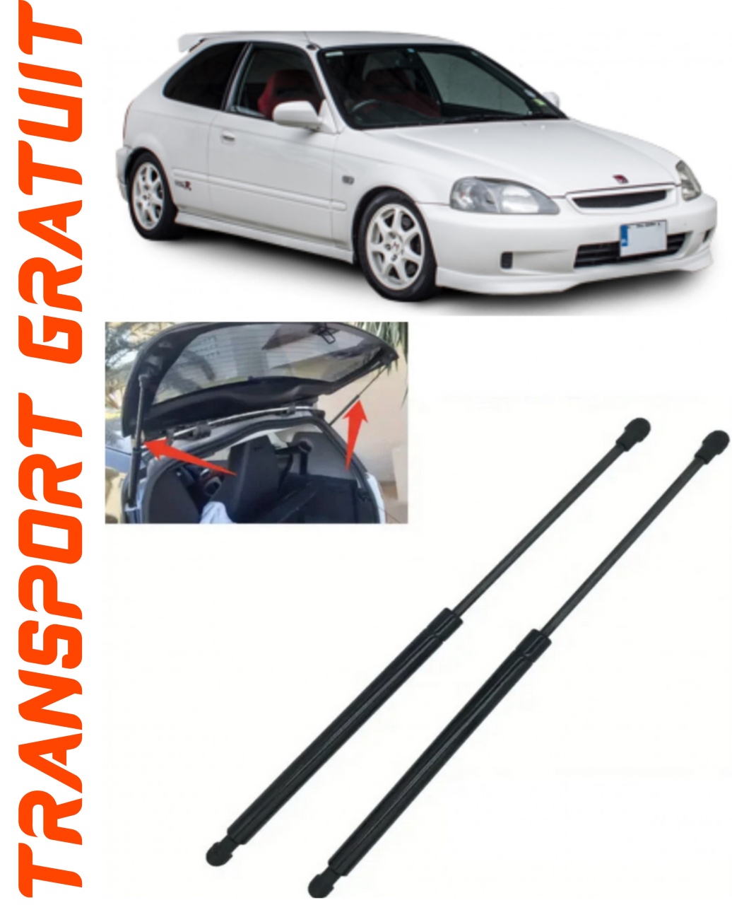 Set 2 amortizoare Haion portbagaj pentru masina Honda Civic VI