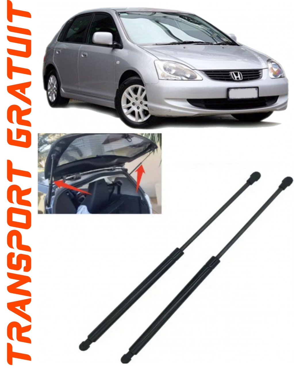 Set 2 amortizoare Haion portbagaj pentru masina Honda Civic VII