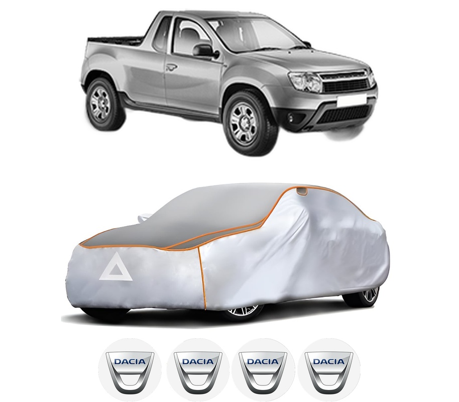 Husa Prelata Antigrindina Auto DACIA LOGAN Pickup (US_) din 2008-2010, Protectie auto contra intemperiilor la grindina, Waterproof, 4x Stickere auto DACIA