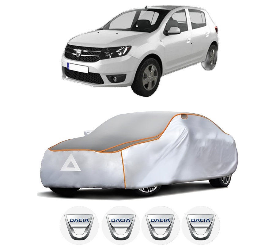 Husa Prelata Antigrindina Auto DACIA SANDERO II din 2012-2019, Protectie auto contra intemperiilor la grindina, Waterproof, 4x Stickere auto DACIA