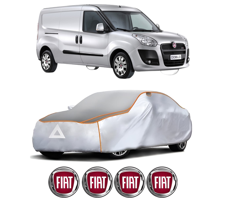Husa Prelata Antigrindina Auto FIAT DOBLO Bus (263_) din 2010-2023, Protectie auto contra intemperiilor la grindina, Waterproof, 4x Stickere auto FIAT