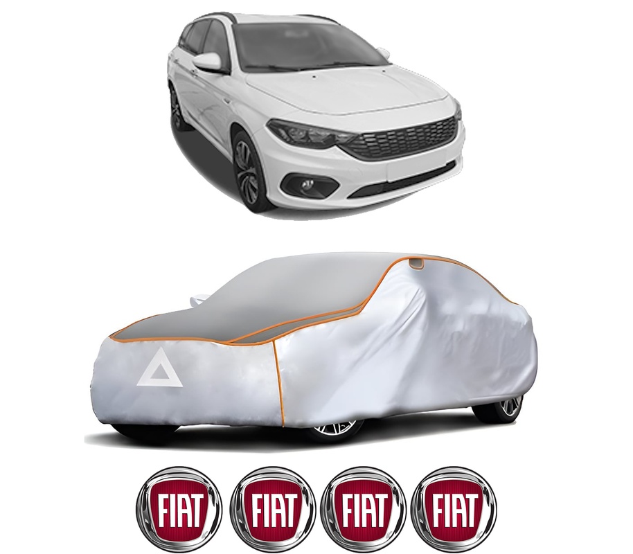 Husa Prelata Antigrindina Auto FIAT TIPO Estate (356_, 357_) din 2016-2022, Protectie auto contra intemperiilor la grindina, Waterproof, 4x Stickere auto FIAT