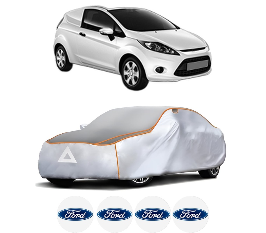 Husa Prelata Antigrindina Auto FORD FIESTA VI Van din 2009-2017, Protectie auto contra intemperiilor la grindina, Waterproof, 4x Stickere auto FORD