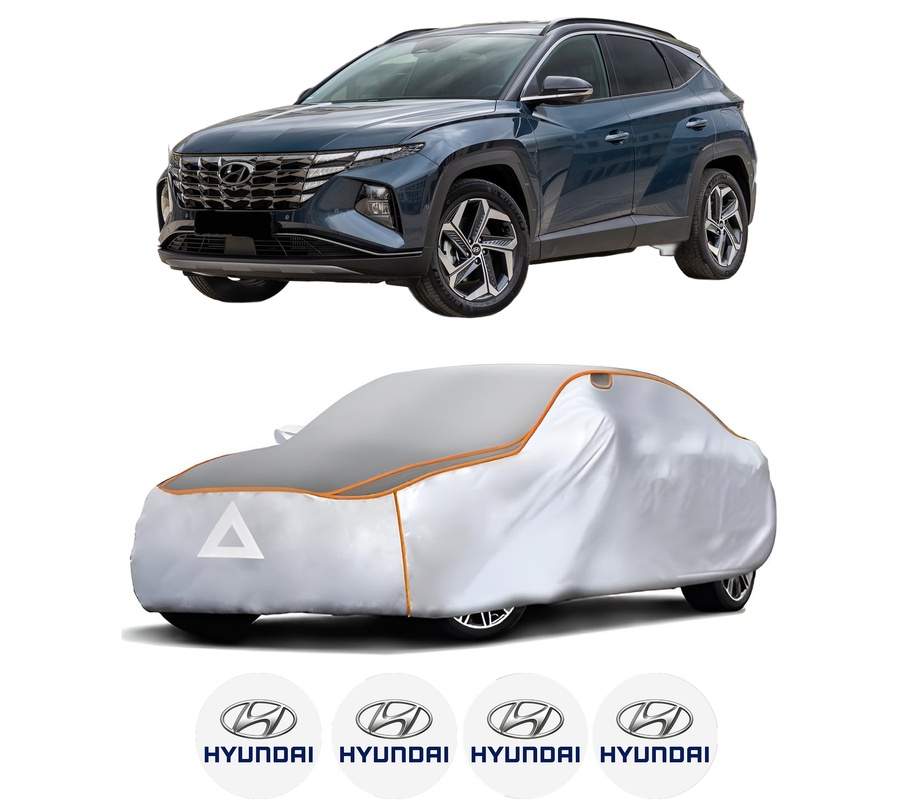 Husa Prelata Antigrindina Auto HYUNDAI TUCSON (NX4E, NX4A) din 2020-2022, Protectie auto contra intemperiilor la grindina, Waterproof, 4x Stickere auto HYUNDAI