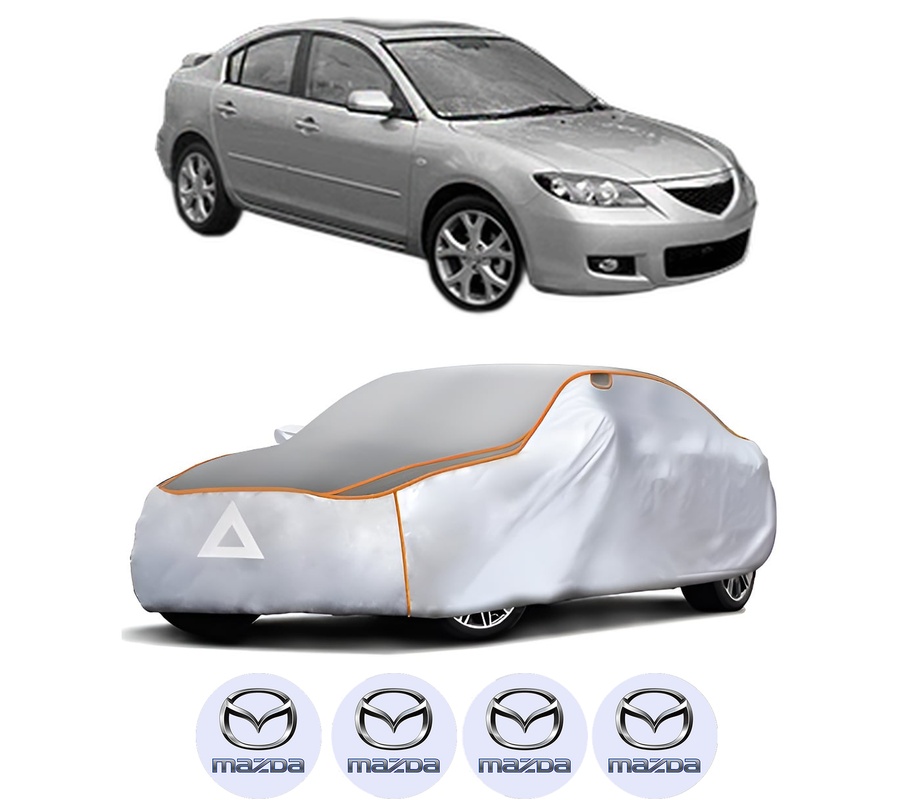 Husa Prelata Antigrindina Auto MAZDA 3 Saloon (BK) din 2003-2009, Protectie auto contra intemperiilor la grindina, Waterproof, 4x Stickere auto MAZDA