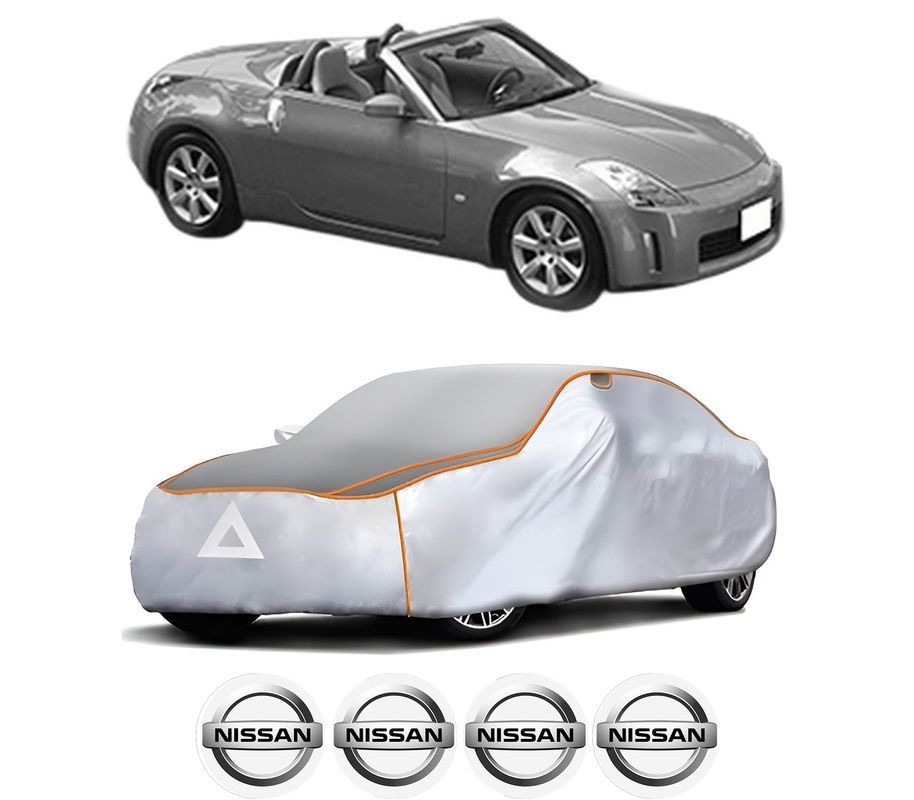 Husa Prelata Antigrindina Auto NISSAN 350Z Roadster (Z33) din 2004-2009, Protectie auto contra intemperiilor la grindina, Waterproof, 4x Stickere auto NISSAN