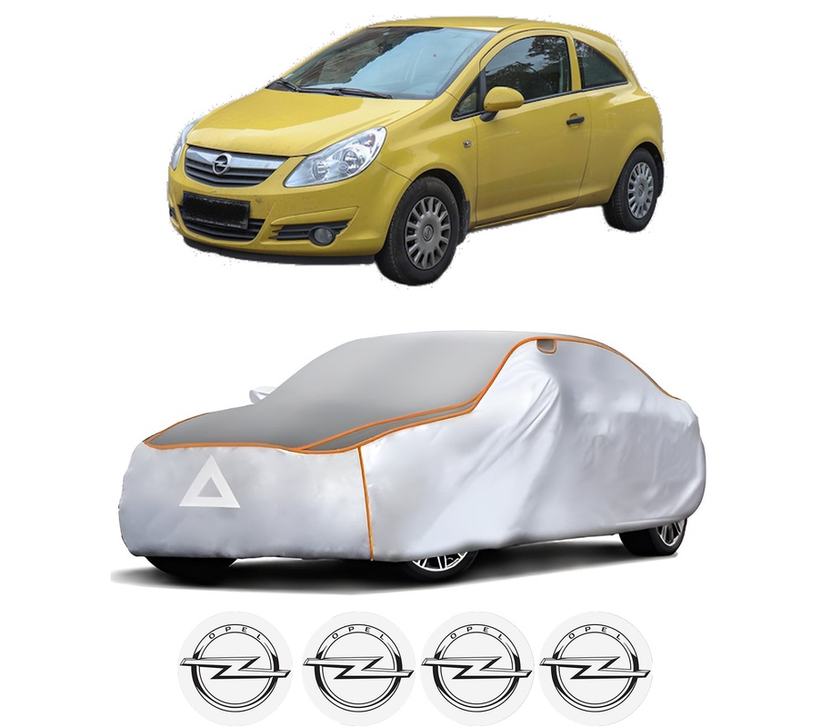 Husa Prelata Antigrindina Auto OPEL CORSA D Hatchback Van (S07) din 2006-2014, Protectie auto contra intemperiilor la grindina, Waterproof, 4x Stickere auto OPEL
