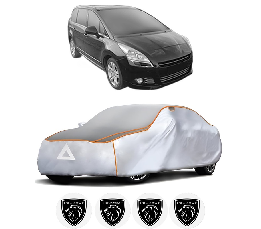 Husa Prelata Antigrindina Auto PEUGEOT 5008 I Van (0U_) din 2012-2017, Protectie auto contra intemperiilor la grindina, Waterproof, 4x Stickere auto PEUGEOT