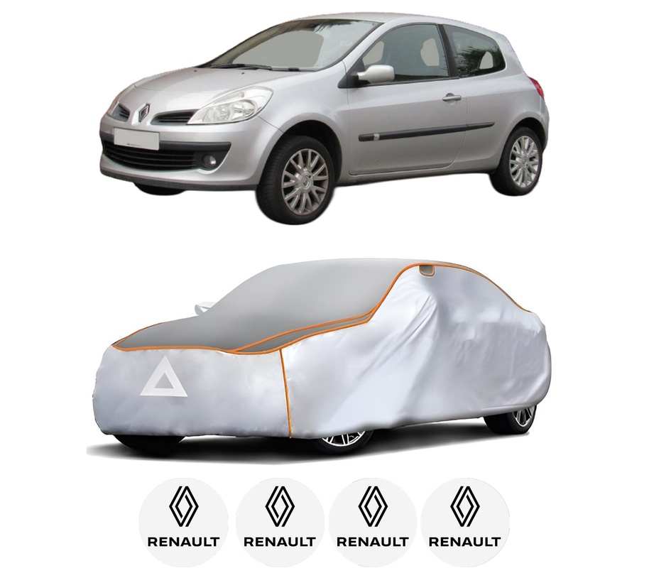 Husa Prelata Antigrindina Auto RENAULT CLIO III Hatchback Van (SB_, SR_) din 2005-2014, Protectie auto contra intemperiilor la grindina, Waterproof, 4x Stickere auto RENAULT