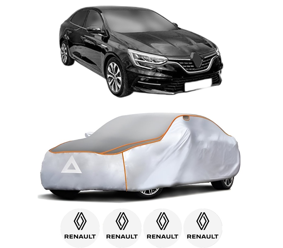 Husa Prelata Antigrindina Auto RENAULT MEGANE IV Saloon din 2016-2019, Protectie auto contra intemperiilor la grindina, Waterproof, 4x Stickere auto RENAULT