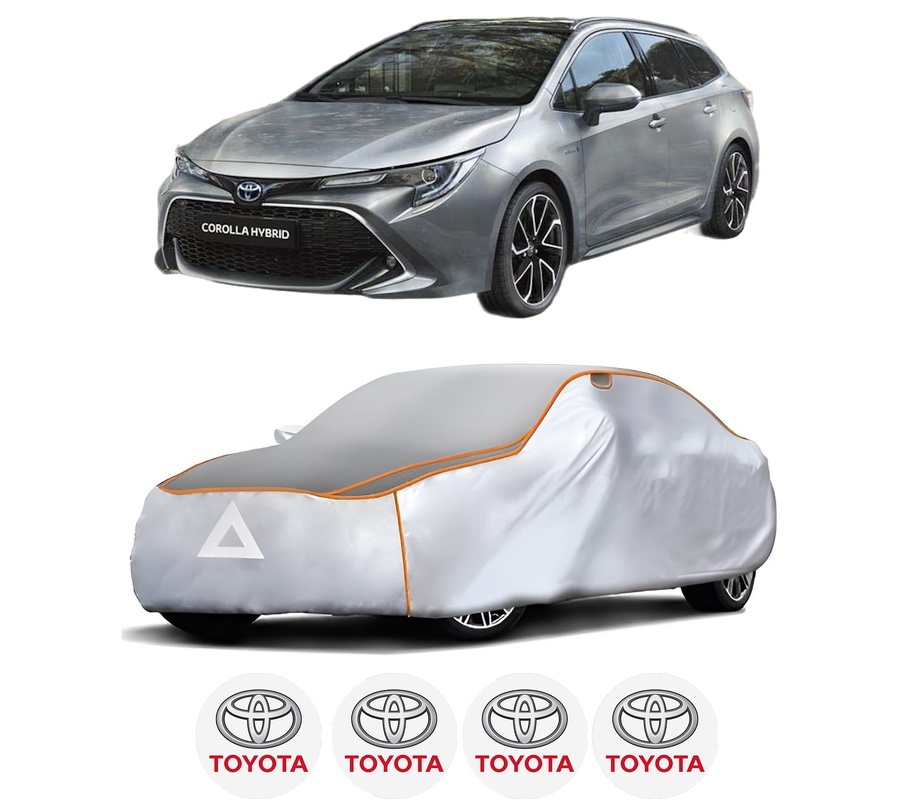 Husa Prelata Antigrindina Auto TOYOTA COROLLA Estate (_E21_) din 2019-2023, Protectie auto contra intemperiilor la grindina, Waterproof, 4x Stickere auto TOYOTA