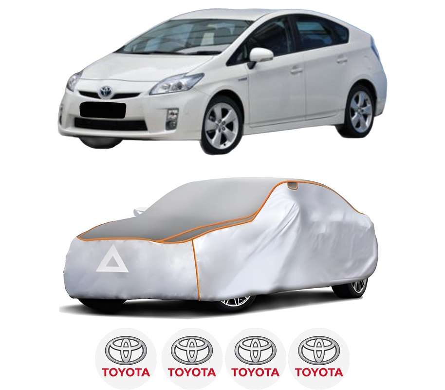 Husa Prelata Antigrindina Auto TOYOTA PRIUS (_W3_) din 2008-2016, Protectie auto contra intemperiilor la grindina, Waterproof, 4x Stickere auto TOYOTA